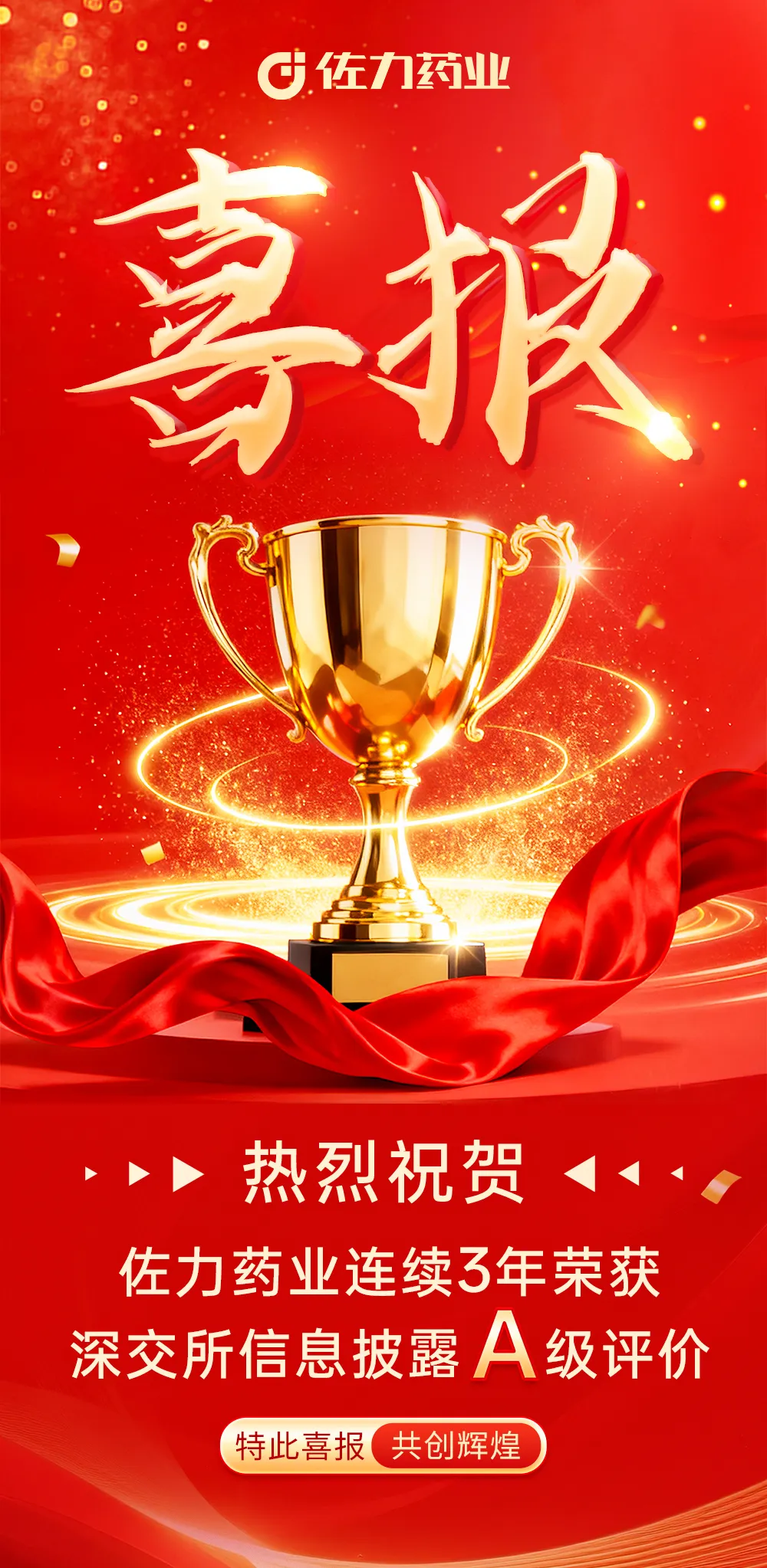 喜报｜佐力药业连续三年荣获深交所信息披露A级评价
