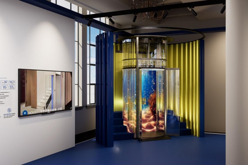 主标：新品首发 |亨世达圆形螺杆电梯，重磅亮相&ldquo;设计上海&rdquo;